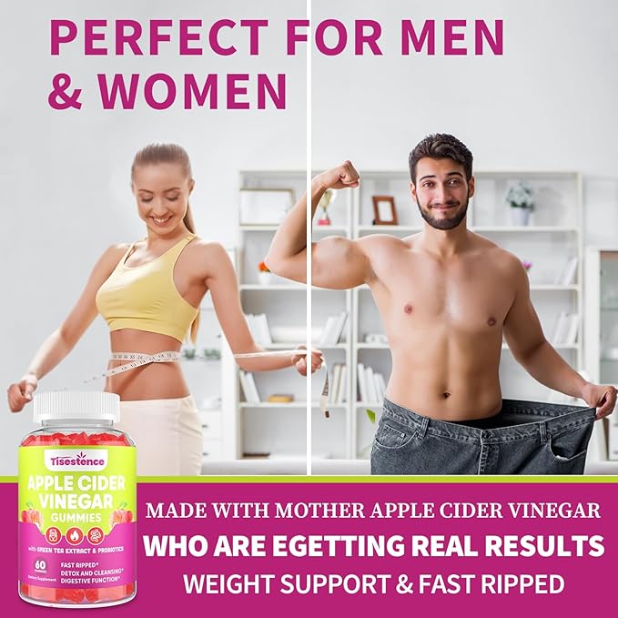 Mother Apple Cider Vinegar Gummies, Keto ACV Gummies 2000MG - Cleanse & Detox, Max Strength ACV Gummies with Green Tea, Raspberry, B12 and Probiotics for Metabolism & Digestive Health -Packs of 3
