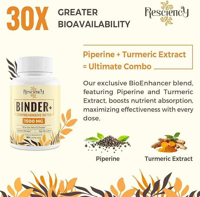 1500 MG Detox Binder Supplement – Activated Charcoal, Zeolite, Bentonite Clay – Liver & Gut Detox Cleanse, Toxin Flush, Digestive, Max Absorption, 180 Vegan Capsules