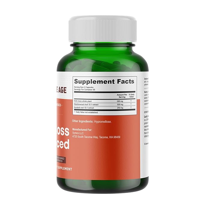 INFINITE AGE: 3 Pack, 1250mg Sea Moss Advanced Superfood, High-Potency, Vegan, Made in The USA - Irish Sea Moss, Bladderwrack, Burdock Root - Overall Health, Immunity Support, 180 Sea Moss Capsules