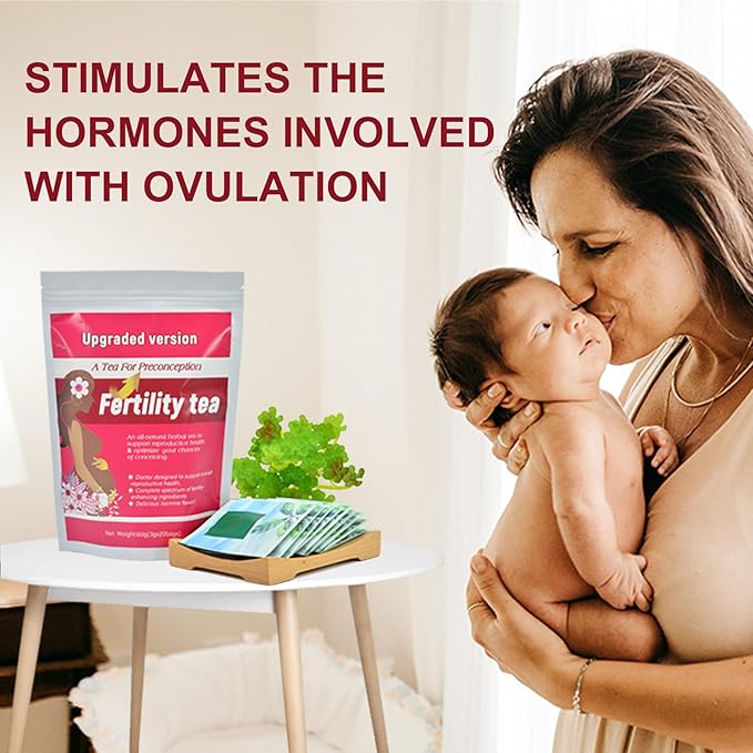 Laicuherb Natural Fertility Tea, for Women Hormone Balance & Conception Support, 20 Tea Bags Spearmint Tea to Support Menstrual Cycle & Reproductive Health, Organic Conception Tea to Get Pregnant Fast
