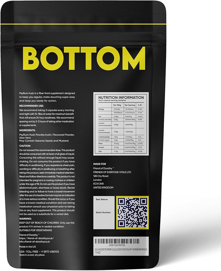 Fiber Supplement for Effortless Prep Time - Helps Promote Digestive Regularity - Psyllium Husk Based - 45 Vegan Capsules