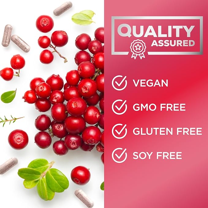 DMannose Pills with Cranberry 1350mg Advanced Formula - Effective Natural Bladder, Urinary Tract Health Support, Flush Impurities - D Mannose Supplements for Women & Men, Non-GMO, Vegan - 60 Capsules