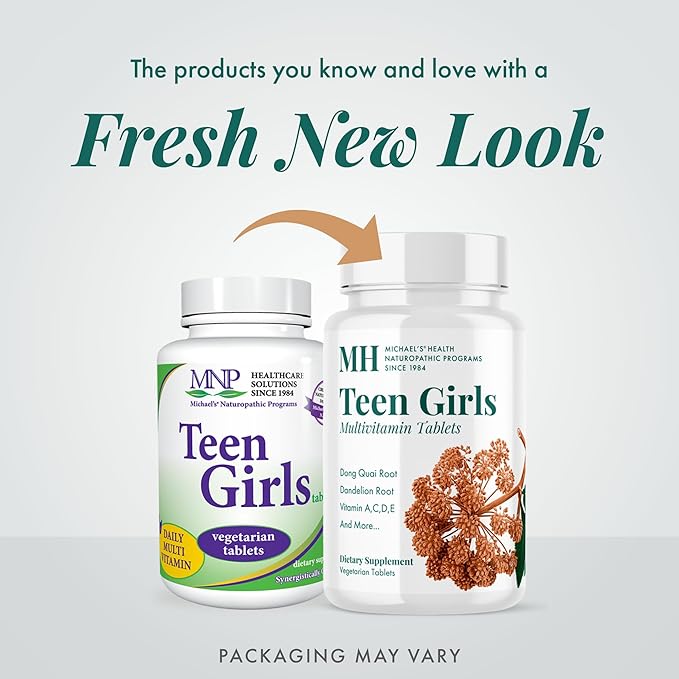 Michael's Health Naturopathic Programs Teen Girls Multivitamin - 60 Vegetarian Tablets - with B Complex Vitamins & Female Herbal Blend - Kosher - 30 Servings