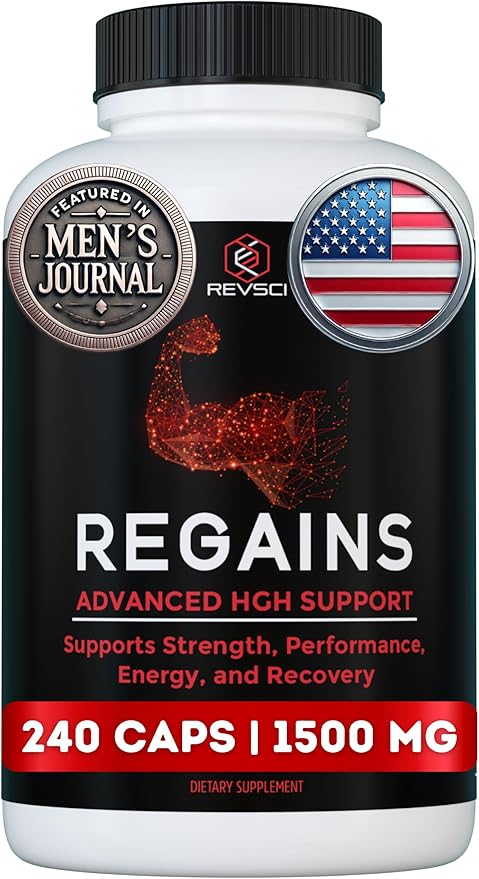 HGH Supplements for Men & Women - Regains Natural Anabolic Muscle Growth Building & Human Growth Hormone for Men, Muscle Builder for Men, Muscle Recovery Post Workout Supplement, 240 Protein Pills