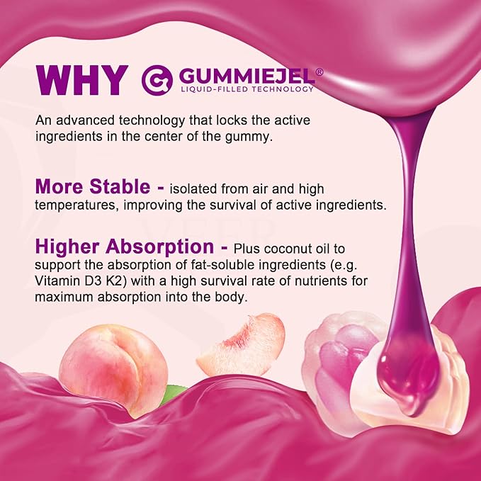 Sugar-Free Calcium Citrate Gummies 1000mg, Vitamin D3 K2, Magnesium, Zinc, Boron, Manganese, Copper for Bone, Muscle & Immune, Ultimate Absorption Calcium Supplements for Women & Men - Vegan, 60 Count