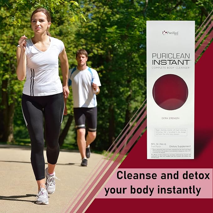 Wellgenix Puriclean Instant Complete Body Cleanser, 32 Fl Oz Fruit Punch, Premium Extra Strength Herbal Cleanse Detox Drink (2 Pack)