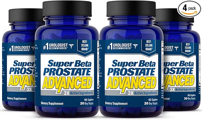 Advanced – Promote Sleep, Support Bladder Emptying. Prostate Support Supplement for Men's Health with Beta Sitosterol, not Saw Palmetto. (240 Caplets, 4-Pack)