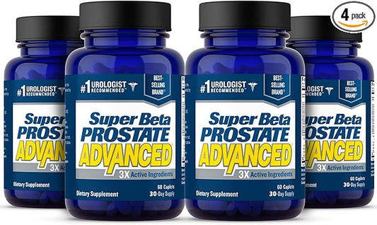 Advanced – Promote Sleep, Support Bladder Emptying. Prostate Support Supplement for Men's Health with Beta Sitosterol, not Saw Palmetto. (240 Caplets, 4-Pack)