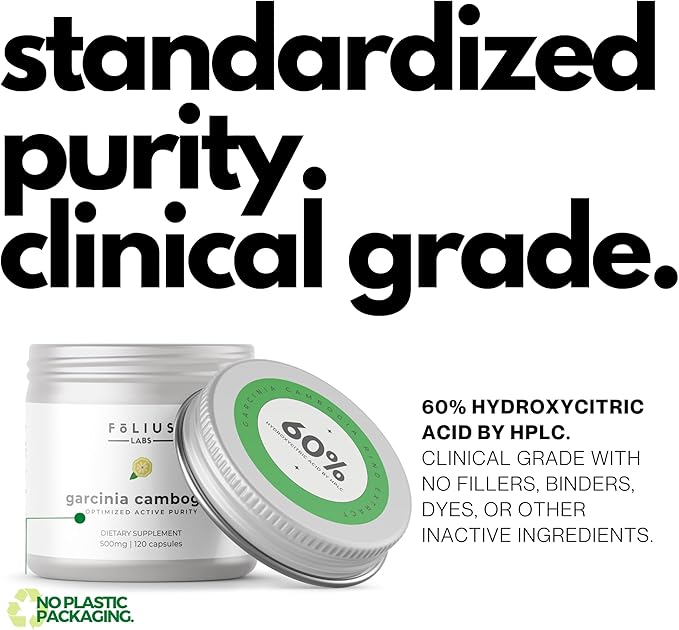 Pure Garcinia Cambogia Extract Supplement 500mg - 100% Natural HCA Extract Concentrated to 60% - Supports Healthy Digestion and Metabolism - 120 Capsules
