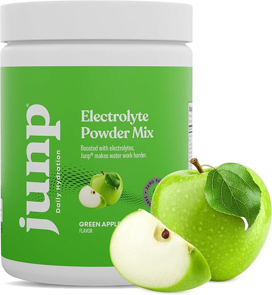 JUNP Electrolytes Powder No Sugar No Carbs, Mouthwatering Green Apple Keto Electrolyte Drink Mix, Potassium & Salt Hydration Powder Electrolytes Zero Calorie Sugar Free Electrolyte Powder, 90 Servings