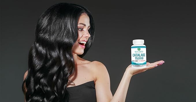 Best Earth Naturals Catalase Supplement 15,000 - Hair Supplements for Strong Hair - 60 Capsules (60-Day Supply)