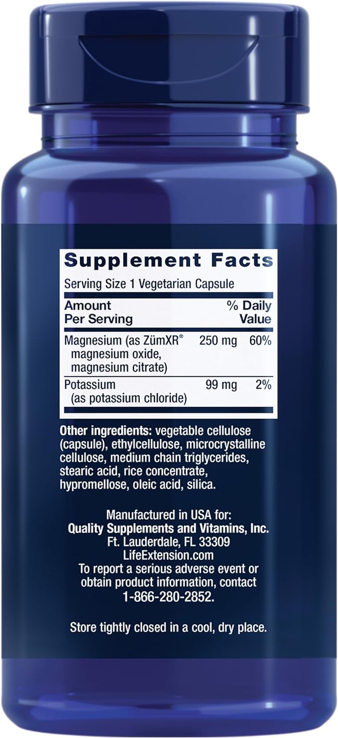 Life Extension Potassium with Extend-Release Magnesium – Heart health supplement for blood pressure support with two essential minerals – Non-GMO, vegetarian, gluten-free – 60 capsules