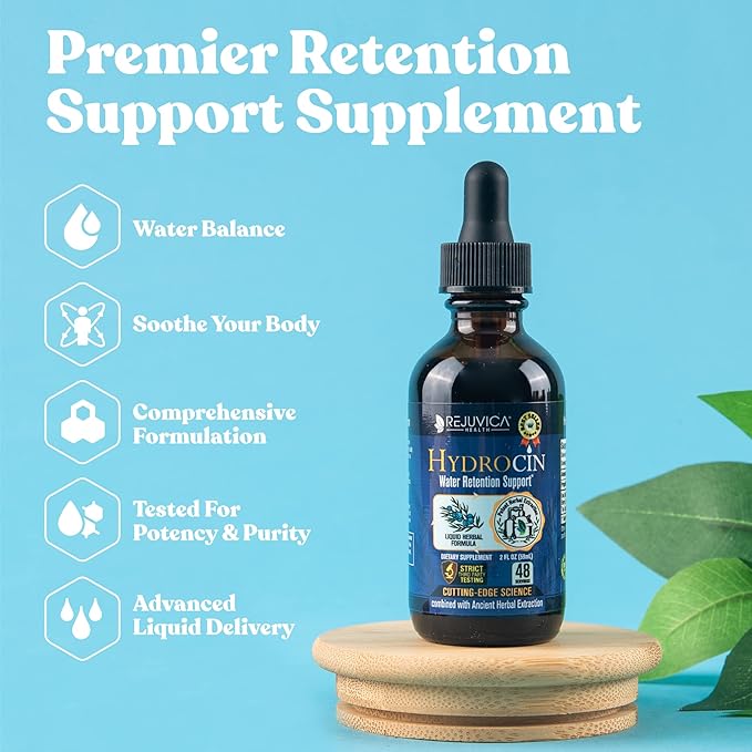 Hydrocin - Advanced Diuretic Water Retention Support Supplement - Liquid Delivery for Better Absorption - Dandelion, Uva Ursi, Juniper Berry, Celery Seed, Green Tea & More!