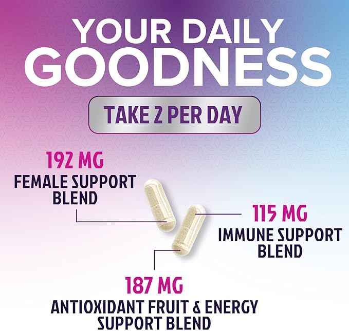 Multivitamin for Women - Womens Daily Multi Vitamin & Multimineral Supplement with Vitamins A, C, D, E, B6, B12, Zinc, Calcium & Magnesium, Energy & Immune Support, Non-GMO, Gluten Free - 60 Capsules