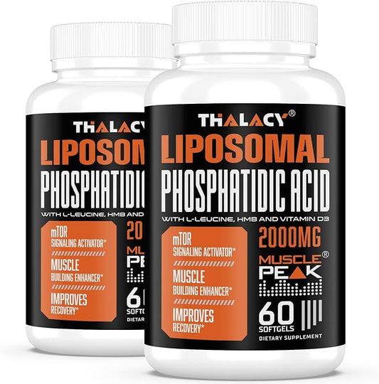 2000mg Liposomal Phosphatidic Acid (PA) | Muscle Builder, High Absorption Muscle Building Supplements for Men & Women | Muscle Gainer, mTOR Protein Synthesis & Lean Body Mass, Strength,120 Capsules