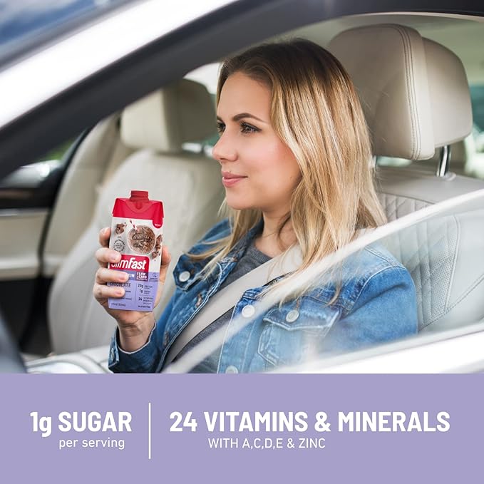 SlimFast Protein Shake, Strawberry- 20g Protein, Meal Replacement Shake Ready to Drink, High Protein with Low Carb and Low Sugar, 24 Vitamins and Minerals, 12 Count (Pack of 1) (Packaging May Vary)