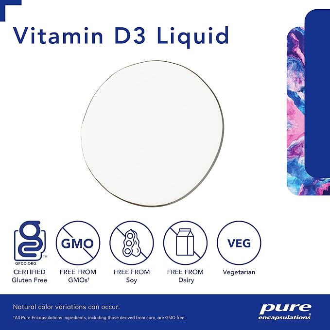 Pure Encapsulations Vitamin D3 Liquid | Supplement to Support Bone, Breast, Cardiovascular, Colon, and Immune Health* | 0.75 fl. oz.
