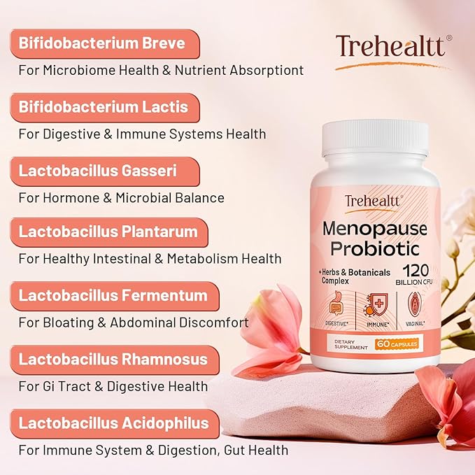 Menopause supplements for women, 120 Billion CFU Probiotic, 13-in-1 Herbs & Botanicals Complex, for Hormone Menopause, Hot Flashes, Night Sweats, Mood Swings, Sleep Disturbances, Vegan, 240 Capsules