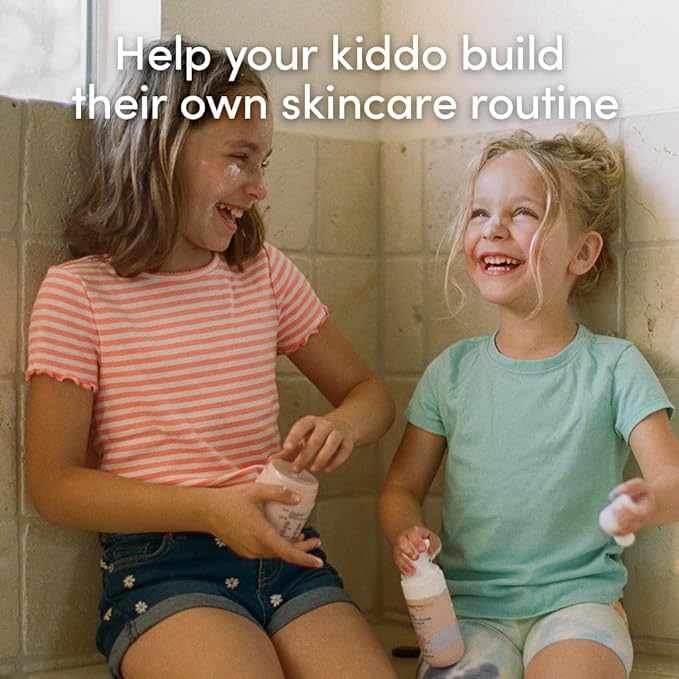 Evereden Happy Kids Skin & Lips Routine - Multi-Vitamin Kids Face Wash & Kids Face Cream & Tinted Lip Oil Set - Clean & Vegan Skin Care for Kids 3+ - Moisturizing, Nourishing, & Protective Kids Skin