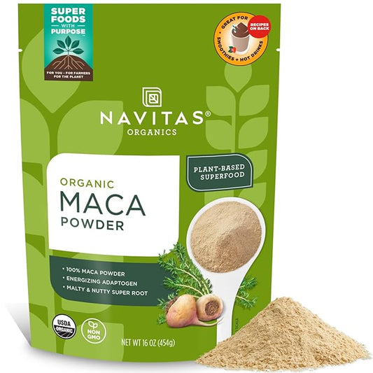 Navitas Organics Maca Powder, 16 oz. Bag, 90 Servings — Organic, Non-GMO, Low Temp-Dried, Gluten-Free