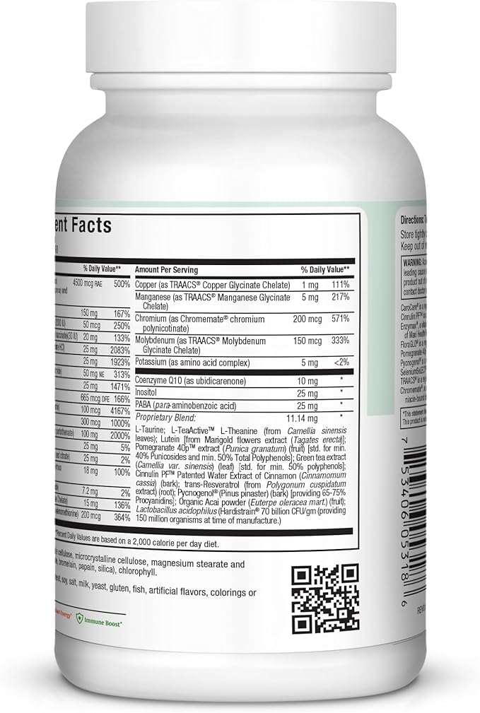 Maxi Health Two Complete - Multivitamins and Minerals - Full Potency - 180 Capsules - Kosher