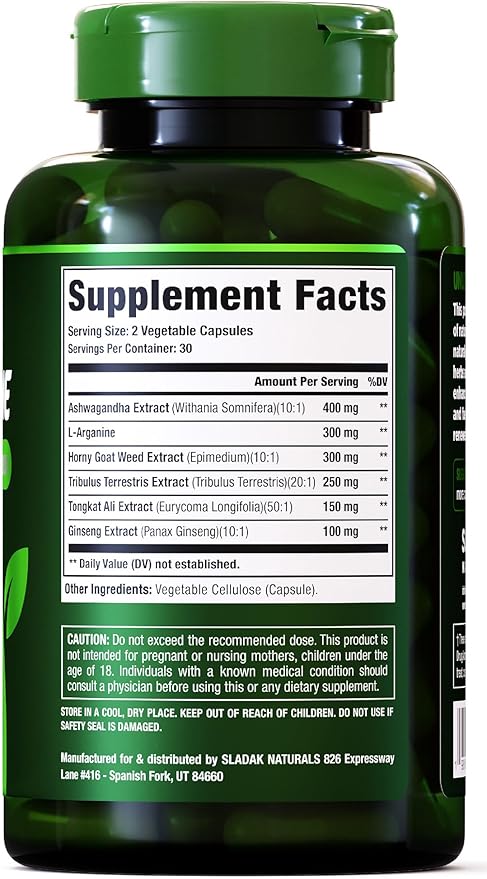 Testosterone Booster Supplement for Men - Male Enhancing Test Boost - Ashwagandha, L-Arginine, Tongkat Ali, Tribulus + More - Workout, Build Muscle, Strength, Energy & Performance - 2 Month Supply