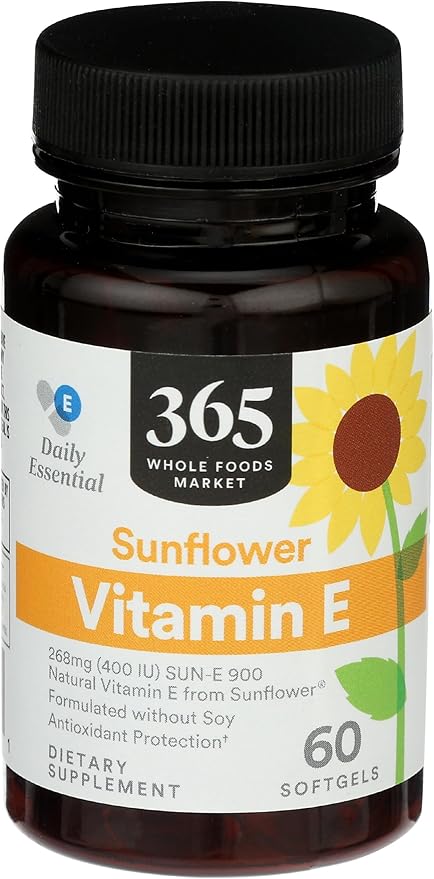 365 by Whole Foods Market, Sunflower Vitamin E, 60 Count