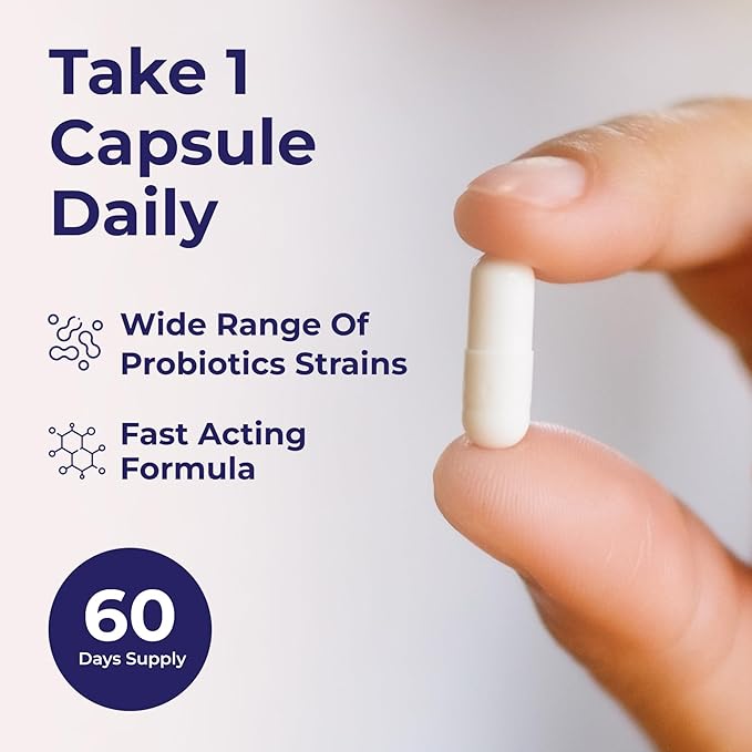 Probiotics for Constipation - Bowel Movement - Bloat and Gas Relief - probiotic Supplement with acidophilus & bifidobacterium - for Men & Women 60 caps