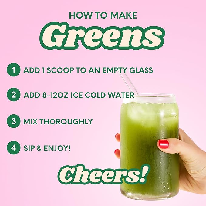 Kiala Nutrition Super Greens, Organic Greens Powder with Spirulina & Chlorella for Digestion, Gut Health, Immunity & Energy, Gluten Free, Vegan, Daily Support for Women, Watermelon Slush, 30 Servings