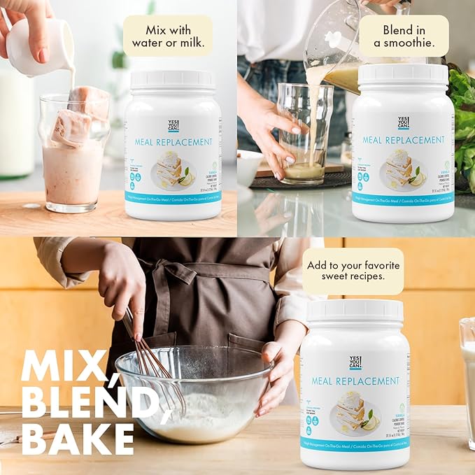 Yes You Can! Complete Meal Replacement - 15 Servings, 20g of Protein, 0g Added Sugars, 21 Vitamins and Minerals - All-in-One Nutritious Meal Replacement Shake (Vanilla)