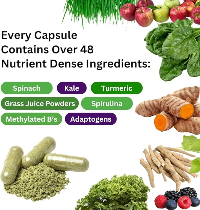 Paradise Herbs Earth's Blend Once Daily Multivitamin for Men, No Iron, 48 Organic Superfoods, Probiotics, Antioxidants, Vitamins A, B12, C, D, K2,120 Count