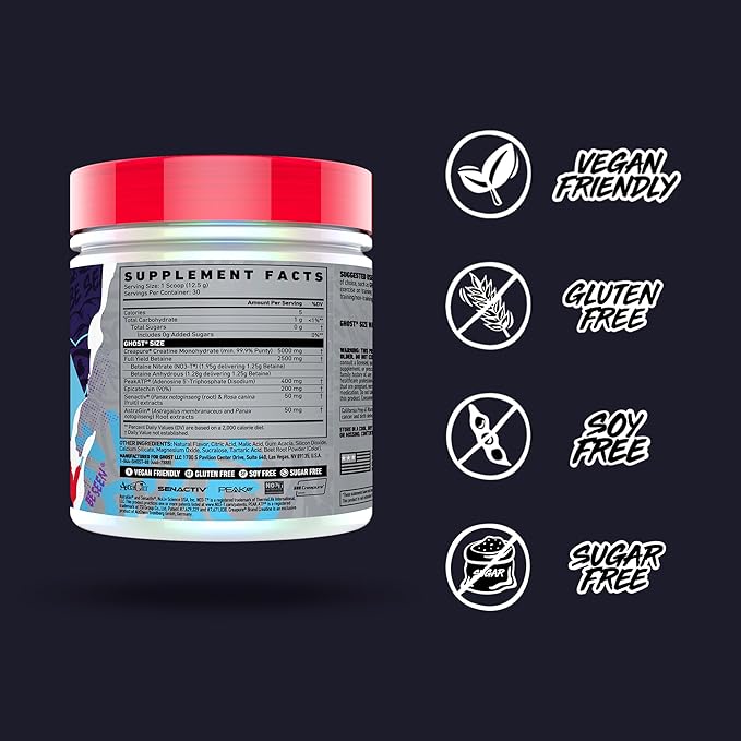 GHOST Size V3 Muscle Builder Dietary Supplement - Cherry Limeade, 30 Servings – Support Muscle Growth & Strength Building for Men & Women - Creatine & Betaine - Free of Sugar & Gluten