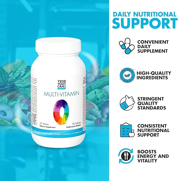 Yes You Can! Daily Multivitamins for Men and Women - Helps Assist Overall Health & Well-Being, Contains Antioxidants, Rich in Vitamin A, B, C & E - Daily Vitamins - 30 Tablets - 2 Pack