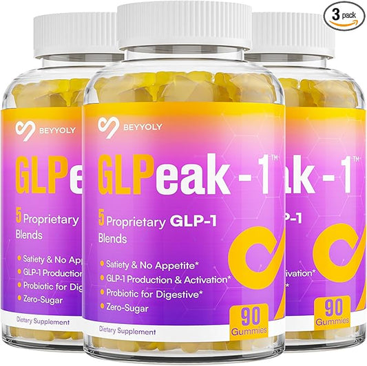 GLP Gummy | GLP-1 Supplement, GLP 1 Gummy with Akkermansia Probiotic, Berberine, Fiber Support GLP-1 Naturally, Zero-Sugar, Yuzu Flavor, GLP-1 Probiotic Gummies for Women & Men - 270 Count