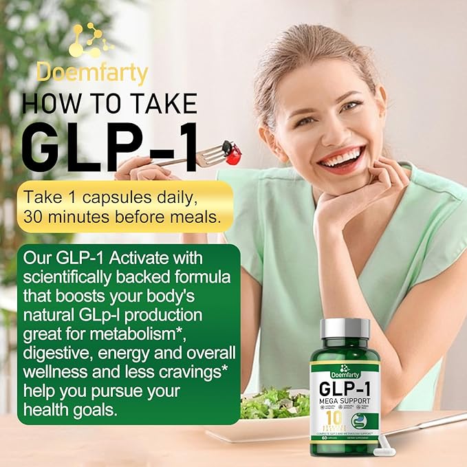 GLP-1 Probiotic | GLP-1 Supplement, GLP-Activate with 10 Billion CFU Multi-Strain Probiotics + Prebiotics, Naturally GLP 1 Production, GLP-1 Probiotic for Men & Women, 60 GLP-1 Capsule (1pcs)wsss、