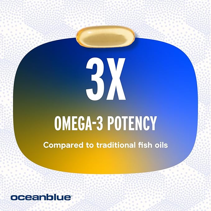 Oceanblue Professional Omega-3 2100 – 120 ct – 2 Pack – Triple Strength Burpless Fish Oil Supplement with High- Potency EPA, DHA, DPA – Wild-Caught – Orange Flavor (120 Servings)