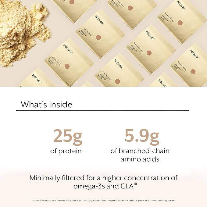 Promix Whey Protein Powder, Vanilla - 5lb Bulk - Grass-Fed & 100% All Natural - ­Post Workout Fitness & Nutrition Shakes, Smoothies, Baking & Cooking Recipes - Gluten-Free & Keto-Friendly