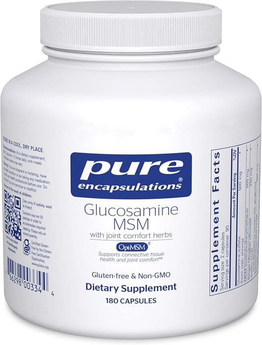 Pure Encapsulations Glucosamine MSM | Supplement for Joint Support, Mobility, Comfort, Cartilage Health, and Connective Tissue* | 180 Capsules