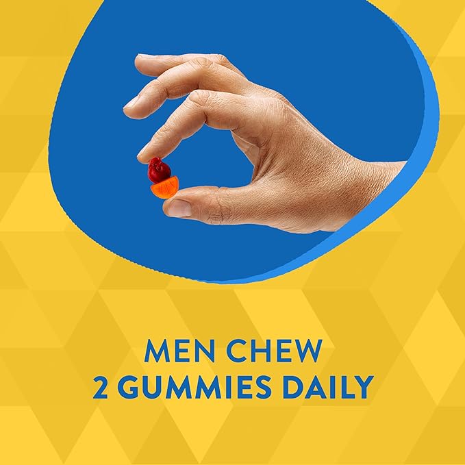 Nature's Way Alive! Men's Daily Gummy Multivitamin, Supports Energy Metabolism*, Muscle Function*, B-Vitamins, B-Vitamins, Gluten-Free, Vegetarian, Fruit Flavored, 60 Gummies (Packaging May Vary)
