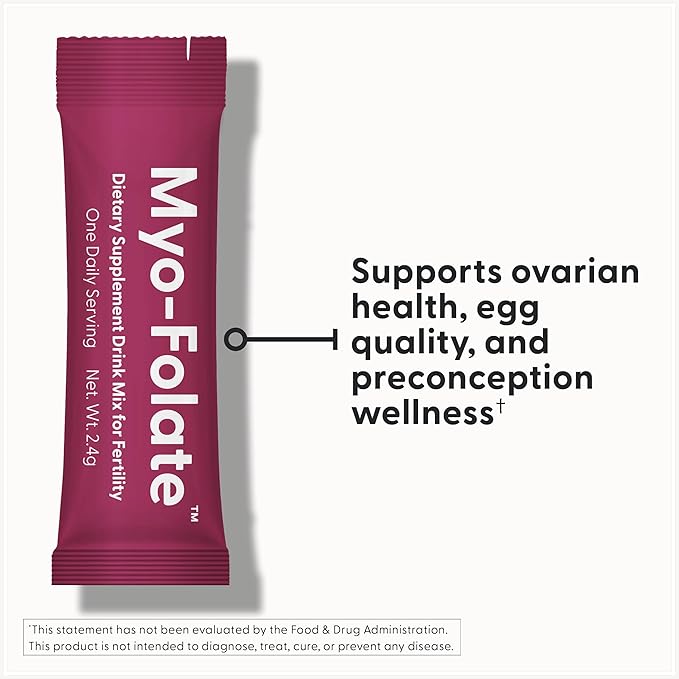 Fairhaven Health Myo-Folate Powder for Women - 1 Per Day, Female Fertility Supplement, Ovarian Health and Egg Quality - 2000 mg Myo-Inositol and 333 mcg Methylfolate – 30 Individual Packets