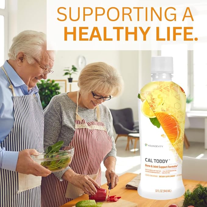 Youngevity CAL Toddy - Calcium (Citrate, Phosphate) Magnesium 1,200mg/600mg - Vitamins D-3, Zinc, Copper, Potassium, Boron and 70+ Trace Mineral Cofactors - Supports Bone Health - 32 Fl Oz (Pack of 2)