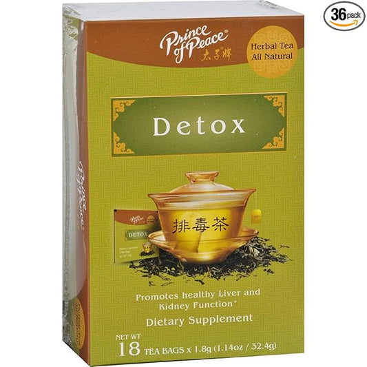 Prince of Peace Detox Tea, 2 Pack - 18 Tea Bags Each – Herbal Detox Tea – Prince of Peace – Traditional Medicinal Tea – Herbal Tea Bags – Detox Herbal Tea Supplement