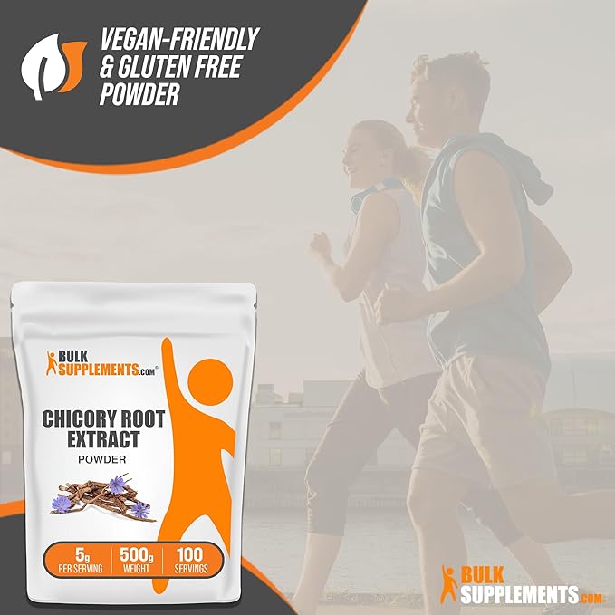 BulkSupplements.com Chicory Extract Powder - Chicory Root Supplement, Chicory Root Powder - Fiber Supplement, Gluten Free, 5g per Serving, 500g (1.1 lbs) (Pack of 1)