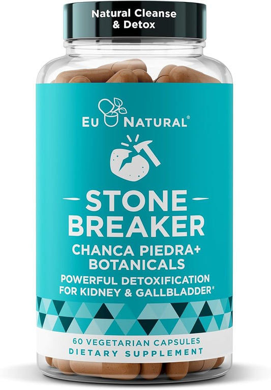 Chanca Piedra Stone Breaker – Natural Dissolver, Kidney Cleanse & Gallbladder Supplement – Detoxify Urinary Tract, Flush Impurities, Clear System – 60 Vegan Soft Capsules