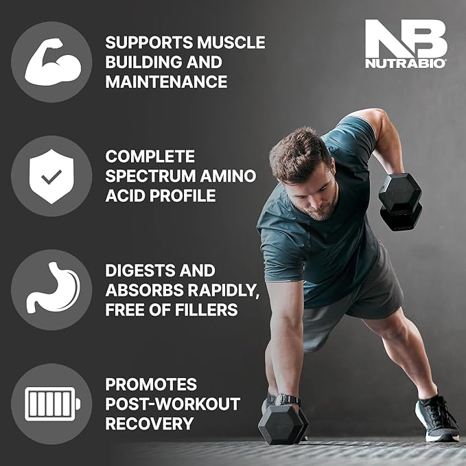 NutraBio Classic Whey Protein Powder- 25G Protein Per Scoop - Full-Spectrum Amino Acid Profile - No Fillers, Artificial Colors, Preservatives - Low Glycemic Index - (Cake Batter, 2 Pounds)