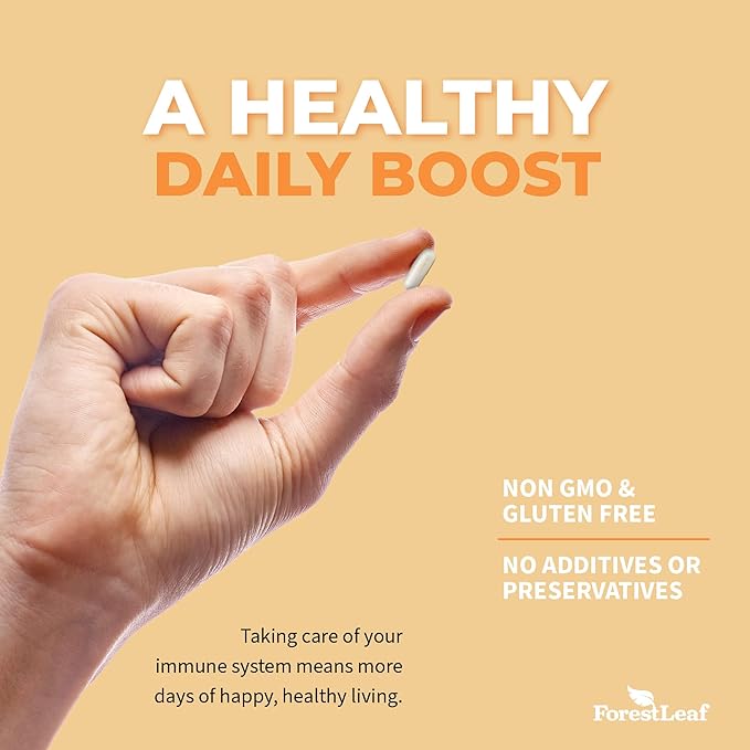 ForestLeaf Vitamin D3 50000 IU - Bone Health and Immune Support - Small Easy to Swallow Capsules - Non-GMO Gluten Free VIT D - VIT D3 Vitamin D Supplements for Women and Men, 120 Count