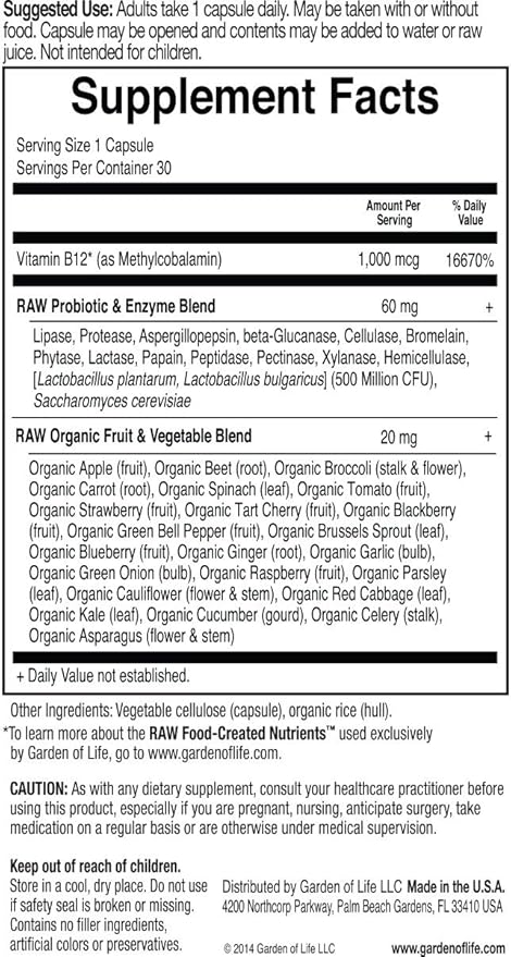 Garden of Life Vitamin Code - Vitamin B12 30 Capsules ( Multi-Pack)