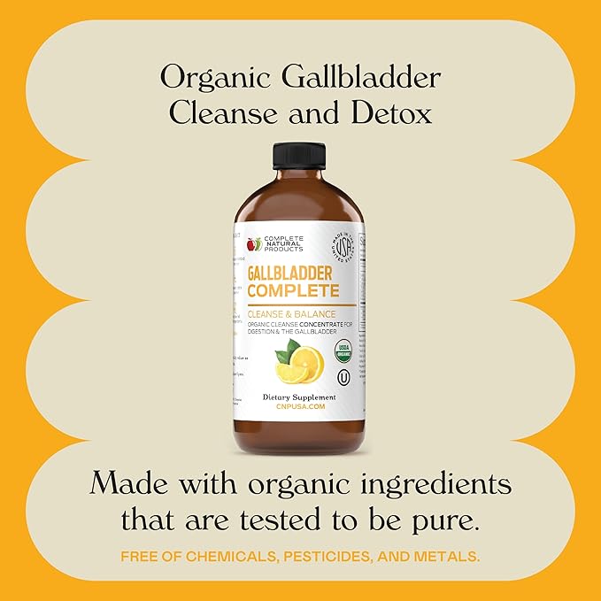 Gallbladder Complete 8oz - Natural Organic Liquid Gallstones Cleanse, Support, & Sludge Formula Supplement