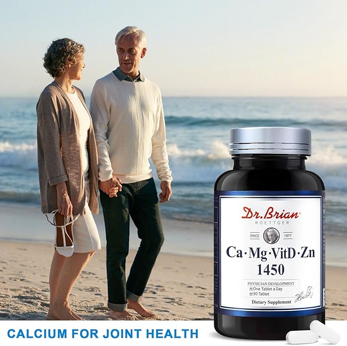 Dr. Brian Calcium Supplement Supports Bone Strength, Calcium Magnesium Zinc with Vitamin D3 & Multiminerals Help Joint Teeth Health, Magnesium Supplement, Non-GMO, Soy and Gluten Free (90 Tablets)