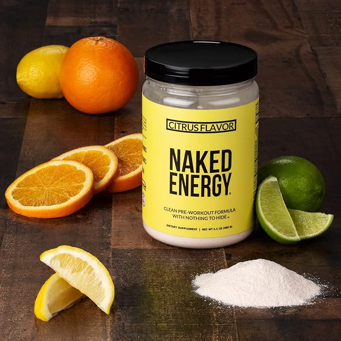 Naked Citrus Naked Energy - Citrus Flavored Clean Pre Workout Supplement for Men and Women, Vegan Friendly, No Added Sweeteners, Colors Or Flavors - 30 Servings
